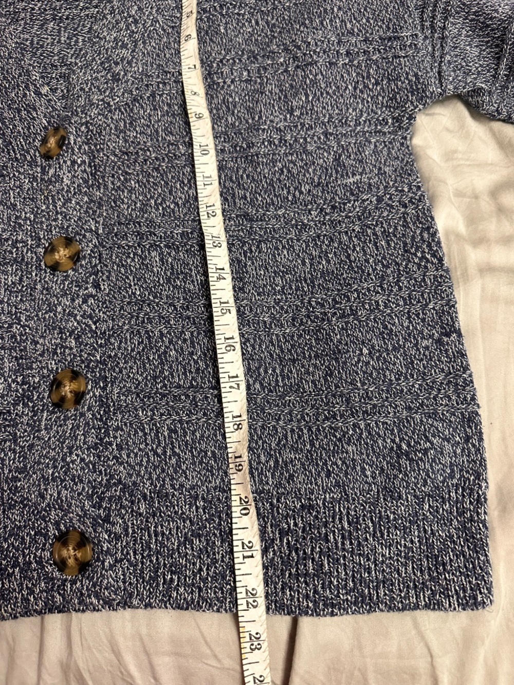 Cupcakes and Cashmere button front blue and white cardigan - Picture 6 of 6